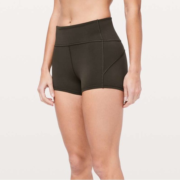 Lululemon In Movement Short *Everlux 2.5" - Dark Olive - Picture 5 of 5